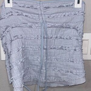 SHEIN Light Gray Tiered Ruffle Mini Skirt